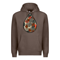 Coffee african fabric pattern teardrop earrings Premium Hoodie - BundleAndBundleShop