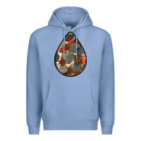 Colony Blue african fabric pattern teardrop earrings Premium Hoodie - BundleAndBundleShop