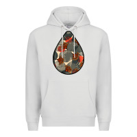 Dove Grey african fabric pattern teardrop earrings Premium Hoodie - BundleAndBundleShop