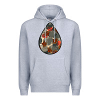 Heather Grey african fabric pattern teardrop earrings Premium Hoodie - BundleAndBundleShop
