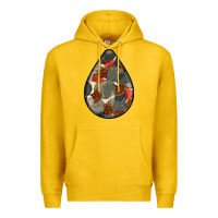 Lemon african fabric pattern teardrop earrings Premium Hoodie - BundleAndBundleShop