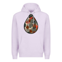 Lilac african fabric pattern teardrop earrings Premium Hoodie - BundleAndBundleShop