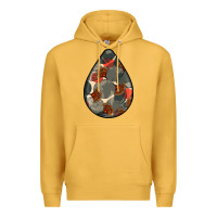 Mustard african fabric pattern teardrop earrings Premium Hoodie - BundleAndBundleShop