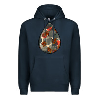 Navy african fabric pattern teardrop earrings Premium Hoodie - BundleAndBundleShop