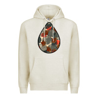 Oatmeal Heather african fabric pattern teardrop earrings Premium Hoodie - BundleAndBundleShop