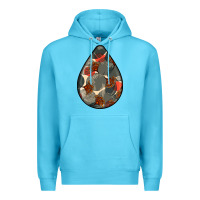 Ocean Blue african fabric pattern teardrop earrings Premium Hoodie - BundleAndBundleShop