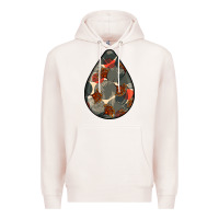 Pale Pink african fabric pattern teardrop earrings Premium Hoodie - BundleAndBundleShop