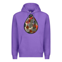 Purple african fabric pattern teardrop earrings Premium Hoodie - BundleAndBundleShop