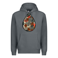 Rock african fabric pattern teardrop earrings Premium Hoodie - BundleAndBundleShop
