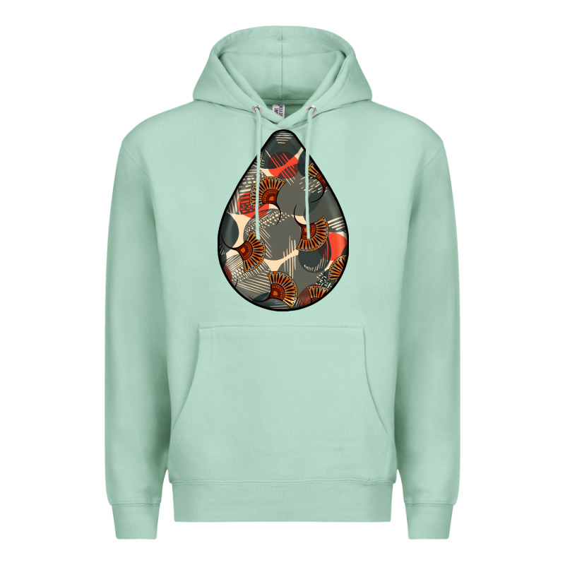 African Fabric Pattern Teardrop Earrings Premium Hoodie by BundleAndBundleShop | Teevron