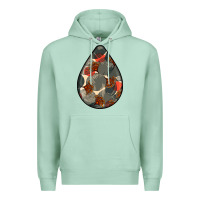 Seafoam african fabric pattern teardrop earrings Premium Hoodie - BundleAndBundleShop