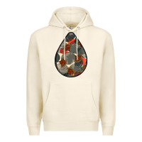 Tofu african fabric pattern teardrop earrings Premium Hoodie - BundleAndBundleShop