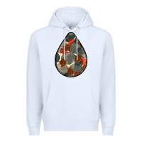 White african fabric pattern teardrop earrings Premium Hoodie - BundleAndBundleShop