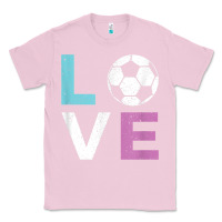 Bubblegum Pink Soccer Gift for Girls Women I Love Soccer Vintage Classic Tee - minhPixels