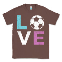 Chestnut Soccer Gift for Girls Women I Love Soccer Vintage Classic Tee - minhPixels