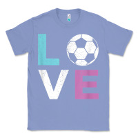 Colony Blue Soccer Gift for Girls Women I Love Soccer Vintage Classic Tee - minhPixels