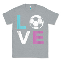 Heather Grey Soccer Gift for Girls Women I Love Soccer Vintage Classic Tee - minhPixels