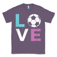 Lavender Soccer Gift for Girls Women I Love Soccer Vintage Classic Tee - minhPixels