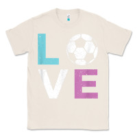 Natural Soccer Gift for Girls Women I Love Soccer Vintage Classic Tee - minhPixels