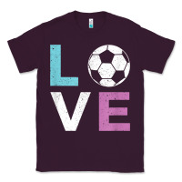 Plum Soccer Gift for Girls Women I Love Soccer Vintage Classic Tee - minhPixels