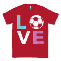 Red Soccer Gift for Girls Women I Love Soccer Vintage Classic Tee - minhPixels
