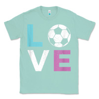 Seafoam Soccer Gift for Girls Women I Love Soccer Vintage Classic Tee - minhPixels