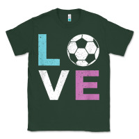 Sports Green Soccer Gift for Girls Women I Love Soccer Vintage Classic Tee - minhPixels