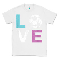White Soccer Gift for Girls Women I Love Soccer Vintage Classic Tee - minhPixels