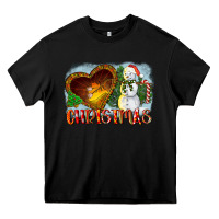 Black Christmas Snowman Heavy Core Tee - LillyAllenDesigns