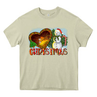 Mossy Christmas Snowman Heavy Core Tee - LillyAllenDesigns