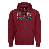 Burgundy no perfect just forgiven Zipper Hoodie - CowhideDigitalArt