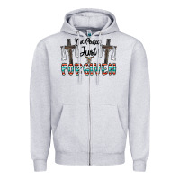 Heather Grey no perfect just forgiven Zipper Hoodie - CowhideDigitalArt