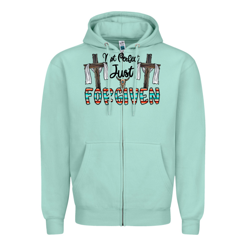 No Perfect Just Forgiven Zipper Hoodie by CowhideDigitalArt | Teevron