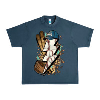 Midnight Navy Lightning bolt Baseball Urban Heavy Tee - HowdyJamesFarm
