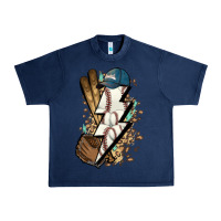 Navy Lightning bolt Baseball Urban Heavy Tee - HowdyJamesFarm