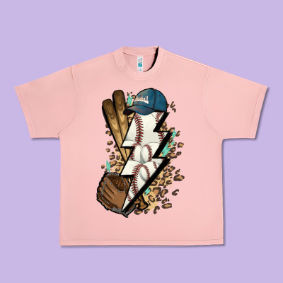 Lightning Bolt Baseball Urban Heavy Tee Designed By Howdyjamesfarm