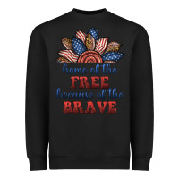 Black home of the free because of the brave Heavyweight Sweatshirt - BundleAndBundleShop