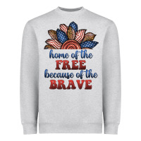 Heather Grey home of the free because of the brave Heavyweight Sweatshirt - BundleAndBundleShop