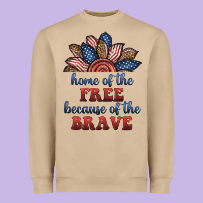 Home Of The Free Because Of The Brave Heavyweight Sweatshirt Designed By Bundleandbundleshop