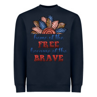 Navy home of the free because of the brave Heavyweight Sweatshirt - BundleAndBundleShop