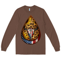 Chestnut american sunflower bullskull teardrop earrings Long Sleeve Tee - Jasminsmagicworld