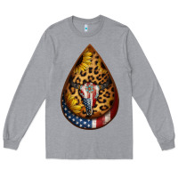 Heather Grey american sunflower bullskull teardrop earrings Long Sleeve Tee - Jasminsmagicworld