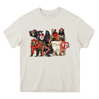 Cream Christmas Bear Family Heavy Core Tee - LillyAllenDesigns