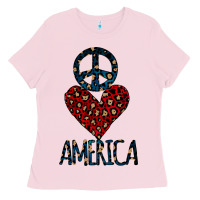 Bubblegum Pink Peace Love America Ladies Tee - Bettercallsaul