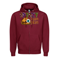 Burgundy spooky pumpkin Zipper Hoodie - SublimationCraftShop