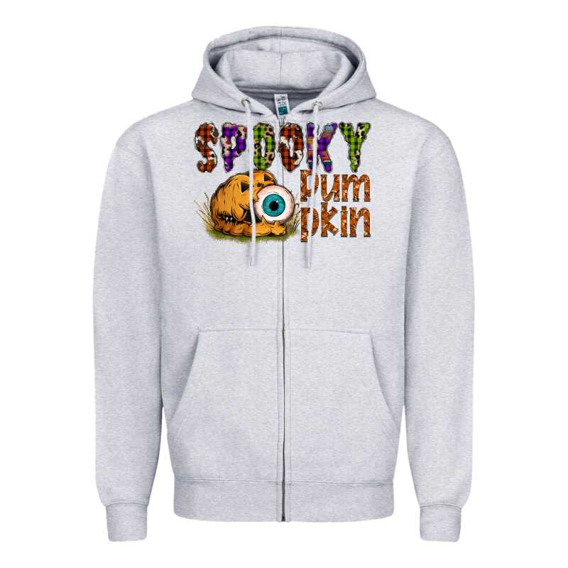 Spooky Pumpkin Zipper Hoodie by SublimationCraftShop | Teevron