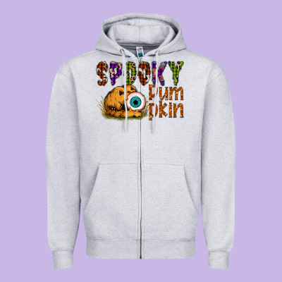 Spooky Pumpkin Zipper Hoodie Designed By Sublimationcraftshop