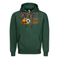 Sports Green spooky pumpkin Zipper Hoodie - SublimationCraftShop