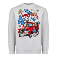 Heather Grey 4th of july truck  1 Heavyweight Sweatshirt - BundleAndBundleShop