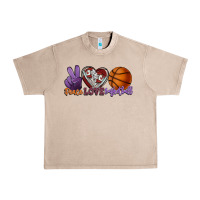 French Oak Peace love Basketball Urban Heavy Tee - HowdyJamesFarm
